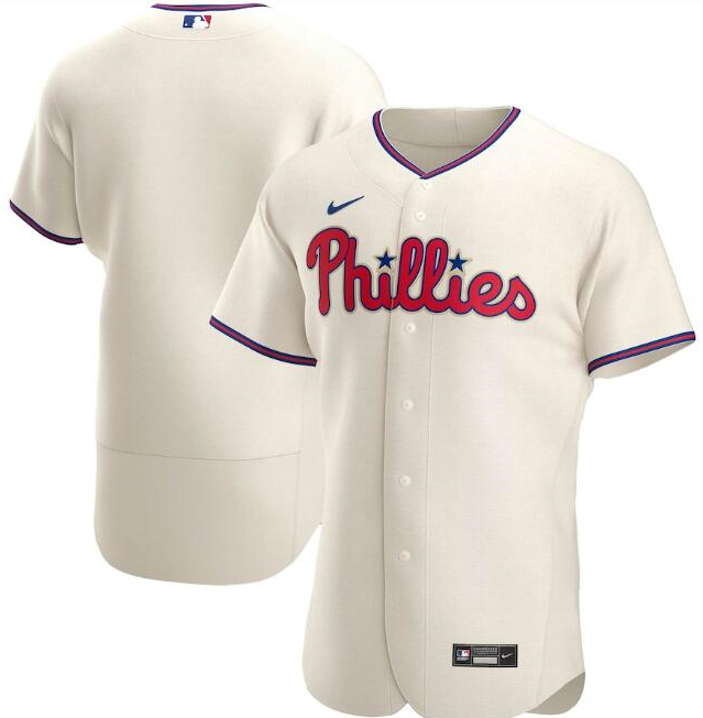 Men's Philadelphia Phillies Blank Cream Flex Base Stitched Jersey